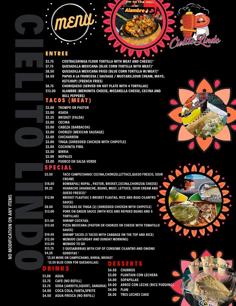 Cielito Lindo Farmersville Menu image 2